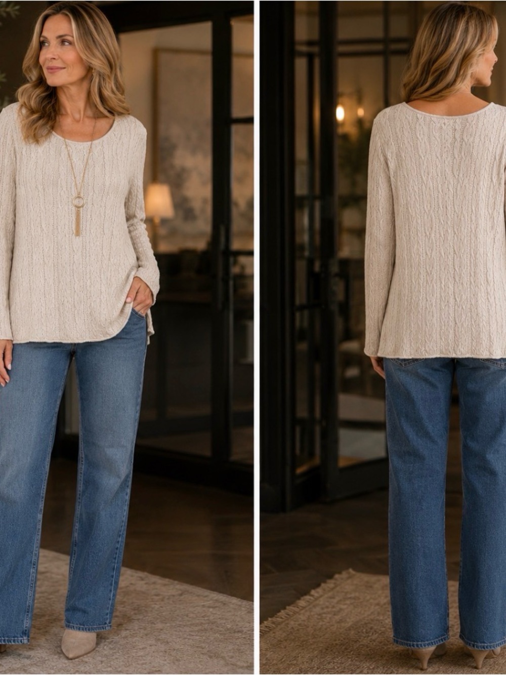 Womens Ralph Lauren cable knit light sweater - Picture 4 of 8
